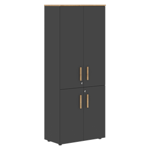 Широкий шкаф высокий FORTA Графит-Дуб Гамильтон  FHC 80.3(Z) (798х404х1965) в Мурманске