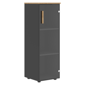 Средний шкаф колонна со стеклянной правой дверью FORTA Графит-Дуб Гамильтон  FMC 40.2 (R) (399х404х801) в Мурманске