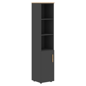 Высокий шкаф колонна с глухой малой дверью левой FORTA Графит-Дуб Гамильтон  FHC 40.5 (L) (399х404х1965) в Мурманске