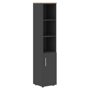 Шкаф колонна высокий с глухой малой дверью правой FORTA Графит-Дуб Гамильтон  FHC 40.5 (R) (399х404х1965) в Мурманске