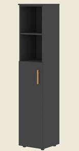 Шкаф колонна высокий с глухой средней дверью левой FORTA Черный Графит  FHC 40.6 (L) (399х404х1965) в Мурманске