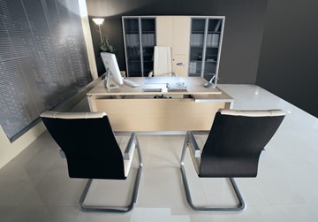 Офисный стол для руководителя Reventon, зебрано песочный, правый (180х90х76) МЕ 130 в Мурманске - предосмотр 5