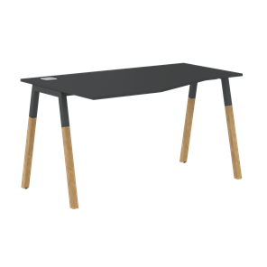 Письменный стол левый FORTA Черный Графит-Черный Графит-Бук  FCT 1367 (L) (1380х900(670)х733) в Мурманске