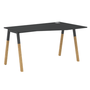 Письменный стол правый FORTA Черный Графит-Черный Графит-Бук FCT 1367 (R) (1380х900(670)х733) в Мурманске