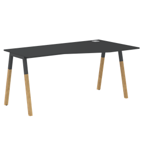 Письменный стол правый FORTA Черный Графит-Черный Графит-Бук FCT 1567  (R) (1580х900(670)х733) в Мурманске