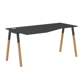 Письменный стол левый FORTA Черный Графит-Черный Графит-Бук FCT 1567  (L) (1580х900(670)х733) в Мурманске
