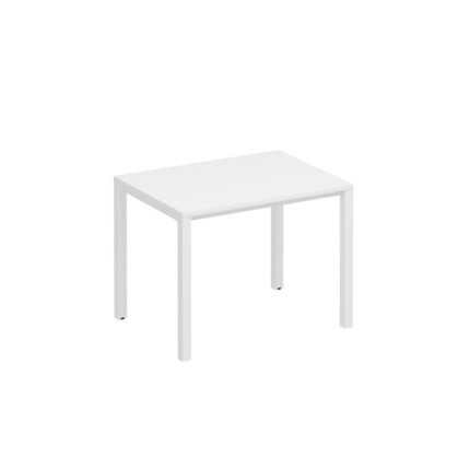 Стол письменный на белом металлокаркасе Комфорт КФ, белый премиум (100x75x75) К.Б1 1130 в Мурманске - изображение