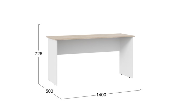 Письменный стол Тип 14, 1400 (Дуб Сонома/Белый Ясень) в Мурманске - изображение 2