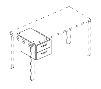 Тумба подвесная 2-ящичная (для стола 60) А4 (35.3x44.8x30.2) белый премиум, А4 218 БП в Мурманске