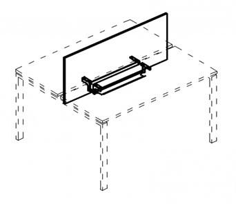 Экран настольный фронтальный для стола 100 с двумя кабель-каналами А4, (105x50x1.8) белый премиум / металлокаркас белый, А4 Б 846 БП в Мурманске