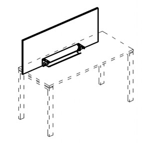 Экран настольный фронтальный для стола 140 с кабель-каналом А4, (125x50x1.8) белый премиум / металлокаркас белый, А4 Б 832 БП в Мурманске