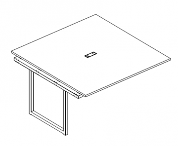 Секция стола для переговоров с каркасом QUATTRO А4, (120x124x75) белый премиум / металлокаркас белый, А4 Б4 131-1 БП в Мурманске