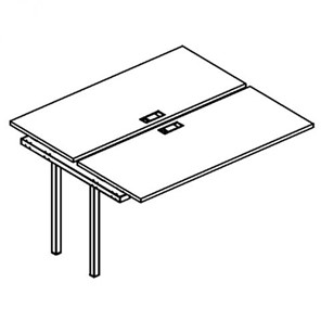 Секция стола рабочей станции на металлокаркасе QUATTRO (2х120) А4, (120x124x75) белый премиум / металлокаркас белый, А4 Б4 170-1 БП в Мурманске