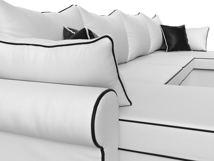 Большой П-образный диван Элис, Белый (экокожа) в Мурманске - изображение 5