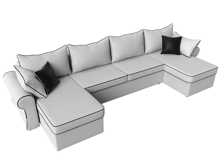 Большой П-образный диван Элис, Белый (экокожа) в Мурманске - изображение 6