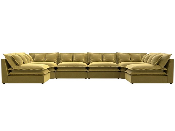 Большой П-образный диван Лига-040, Желтый (микровельвет) в Мурманске - изображение 1