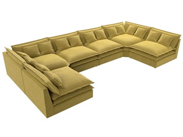 Большой П-образный диван Лига-040, Желтый (микровельвет) в Мурманске - предосмотр 4