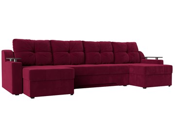 П-образный диван Сенатор, Бордовый (Микровельвет) боннель в Мурманске