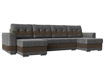 П-образный диван Честер, Серый/коричневый (рогожка) в Мурманске