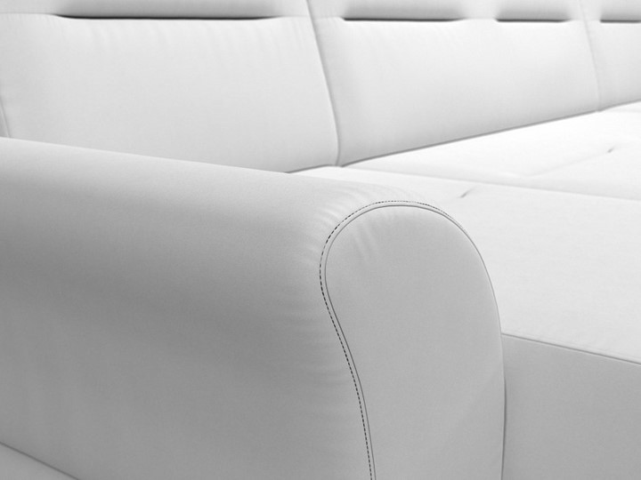 Большой П-образный диван Клайд, Белый (Экокожа) в Мурманске - изображение 5