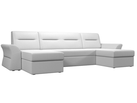 Большой П-образный диван Клайд, Белый (Экокожа) в Мурманске - изображение