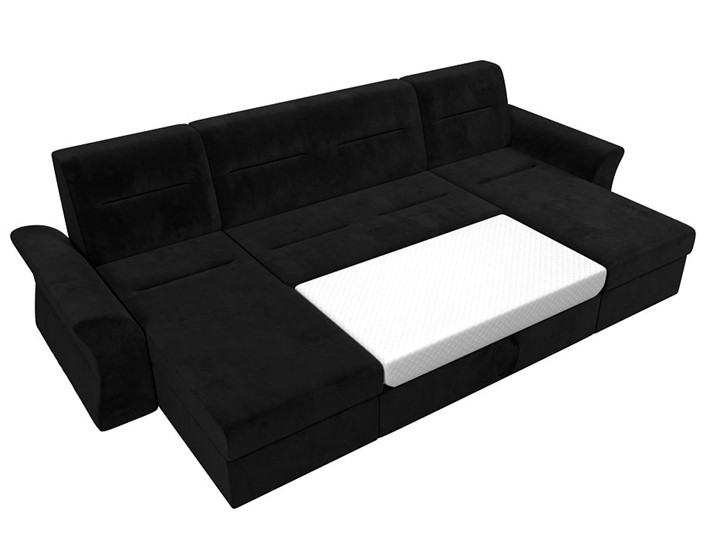 П-образный диван Клайд, Черный (Велюр) в Мурманске - изображение 1