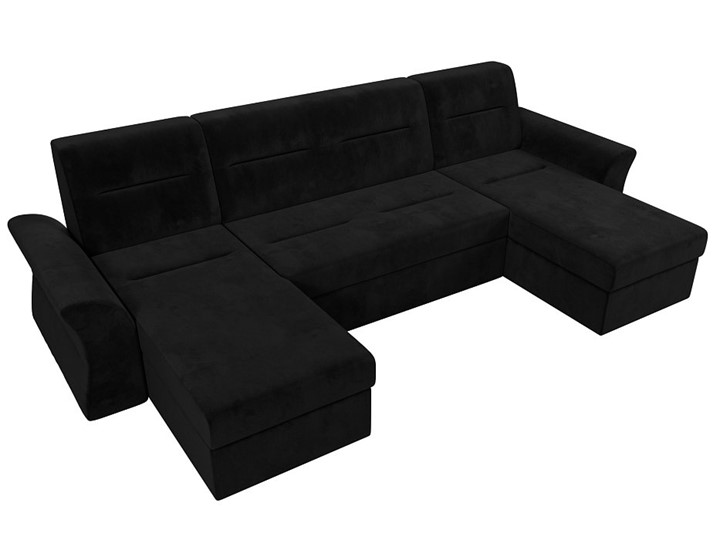 П-образный диван Клайд, Черный (Велюр) в Мурманске - изображение 3