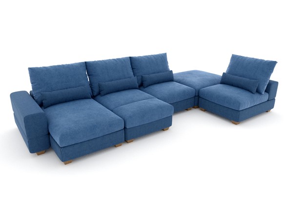 П-образный диван V-10-M П (П1+Д4+Д2+УС+ПС), Memory foam в Мурманске - изображение