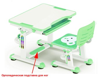 Растущая парта и стул Mealux BD-08 Teddy, green, зеленая в Мурманске