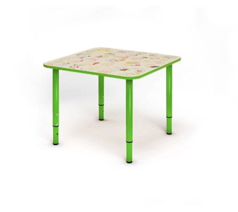Детский регулируемый столик Азбука квадратный СДО-4 Зеленый в Мурманске - изображение