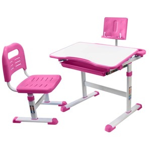Детский стол-трансформер с подставкой и стулом, Holto SET-17A, Розовый в Мурманске - предосмотр