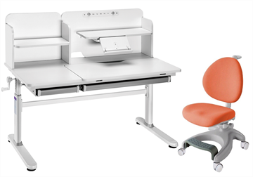 Комплект парта + кресло Iris II Grey + Cielo Orange + чехол для кресла в подарок в Мурманске - предосмотр