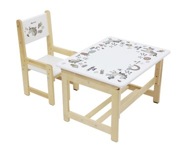 Комплект детской мебели POLINI KIDS ECO 400 SM, ЕДИНОРОГ, 68Х55 СМ, БЕЛЫЙ-НАТУРАЛЬНЫЙ в Мурманске