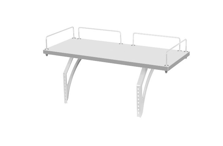 Растущий стол 1/75-40 (СУТ.25) + Polka_z 1/600 (2 шт.) + Polka_b 1/550 (2 шт.)  + Tumba 1 белый/серый/аквамарин в Мурманске - изображение 2