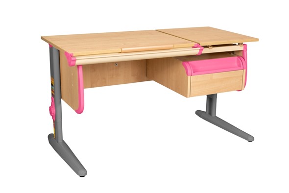 Детский стол-трансформер 1/75-40 (СУТ.25) + Tumba 1 Бежевый/Розовый/Ниагара в Мурманске - изображение