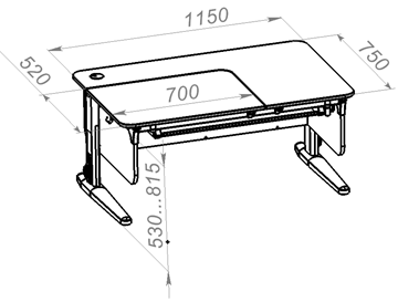 Растущий стол L/70-45 (СУТ 62) с лотком и навесной тумбой, белый/белый/лайм в Мурманске - предосмотр 1