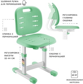 Растущий стол SET Holto-2 зеленый в Мурманске - предосмотр 5