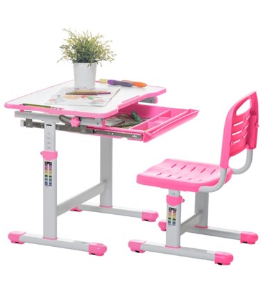 Детский стол-трансформер SET Holto-2А розовый в Мурманске - изображение