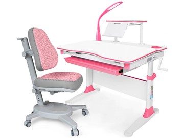 Растущая парта + стул Комплект Mealux EVO Evo-30 BL (арт. Evo-30 BL + Y-115 KBL), серый, розовый в Мурманске