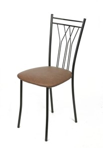 Кухонный стул Премьер СРП-097 Эмаль черная, экотекс коричневый в Мурманске